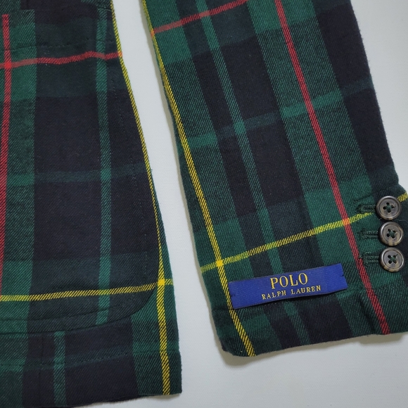 Polo Ralph Lauren Men's Green Plaid soft blazer - Picture 3 of 8